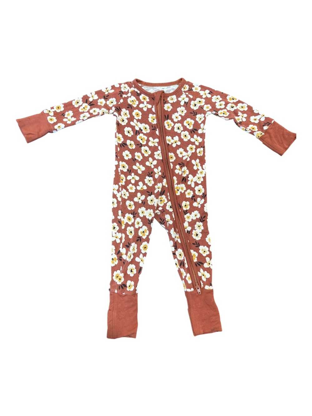 Little Sleepies Rust Floral Zip One-Piece